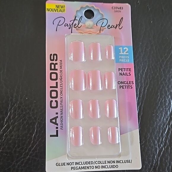 L.A. Colors Pastel Pink Pearl Press On Nails 1 Pack Women Self Care New Ladies - Picture 4 of 14